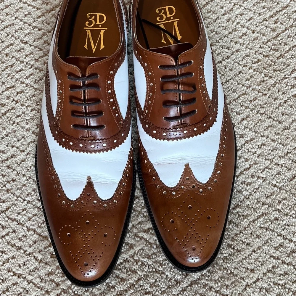 Brown & White spectators, size 9 1/2